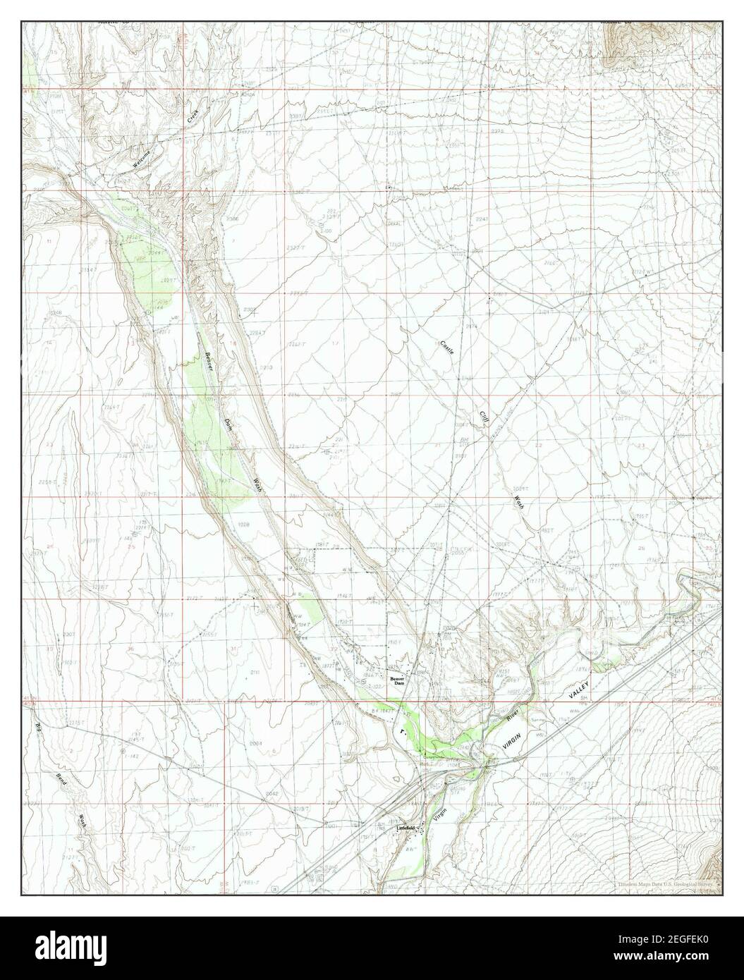 Littlefield, Arizona, map 1985, 124000, United States of America by