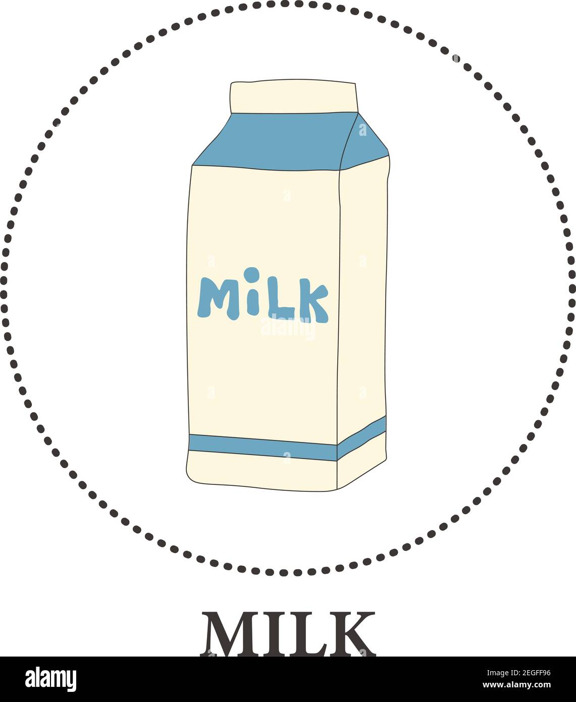 Realistic milk carton on white background - Vector illustration Stock Vector