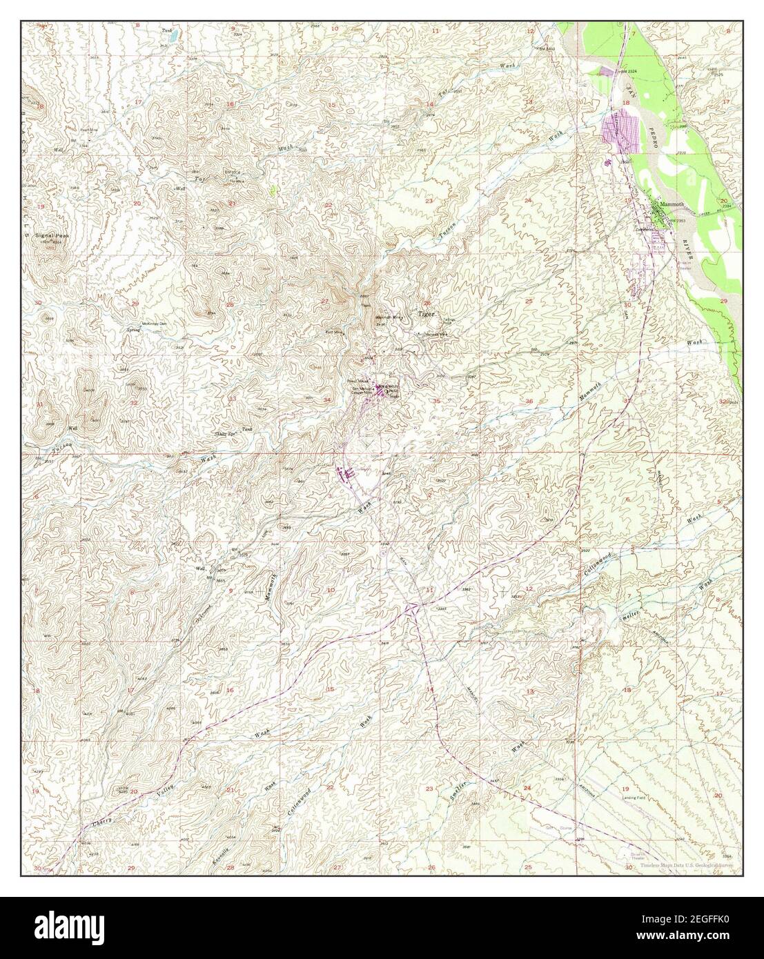 Mammoth, Arizona, map 1948, 124000, United States of America by