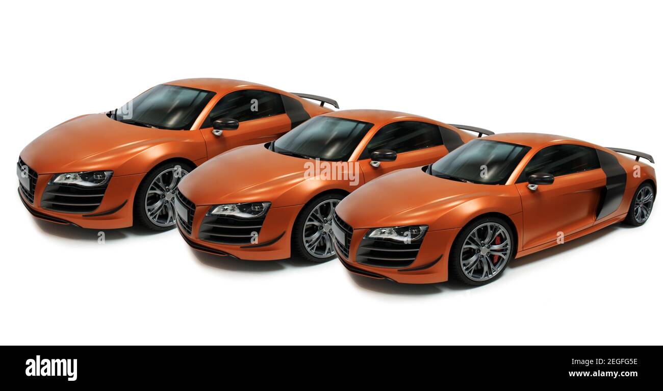 Fast luxury sporty red and orange car - Photo Stock Photo - Alamy