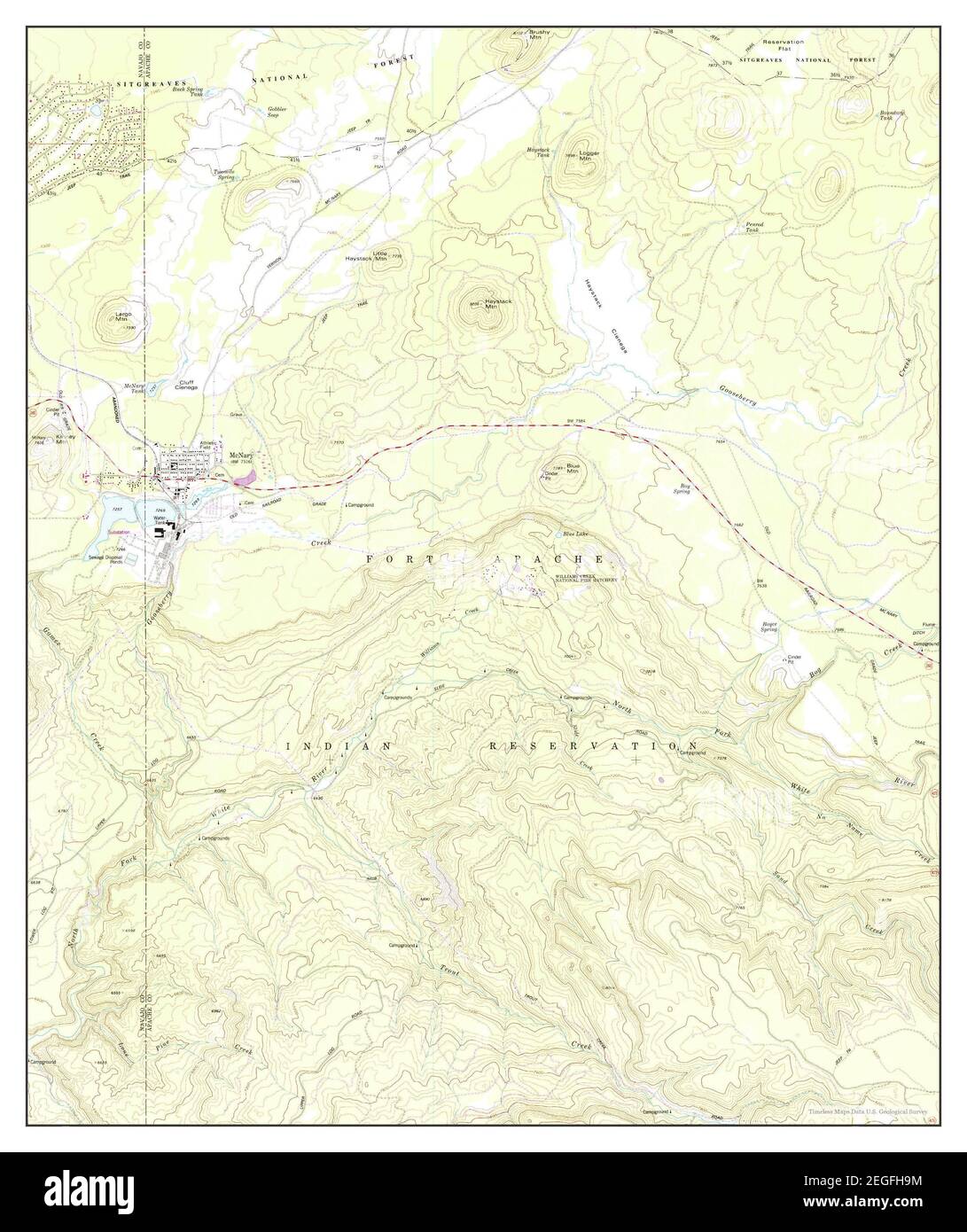 McNary, Arizona, map 1977, 124000, United States of America by