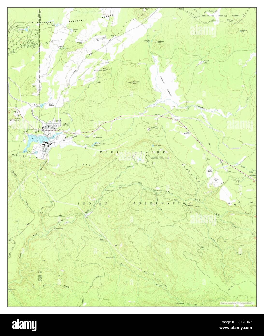 McNary, Arizona, map 1977, 124000, United States of America by