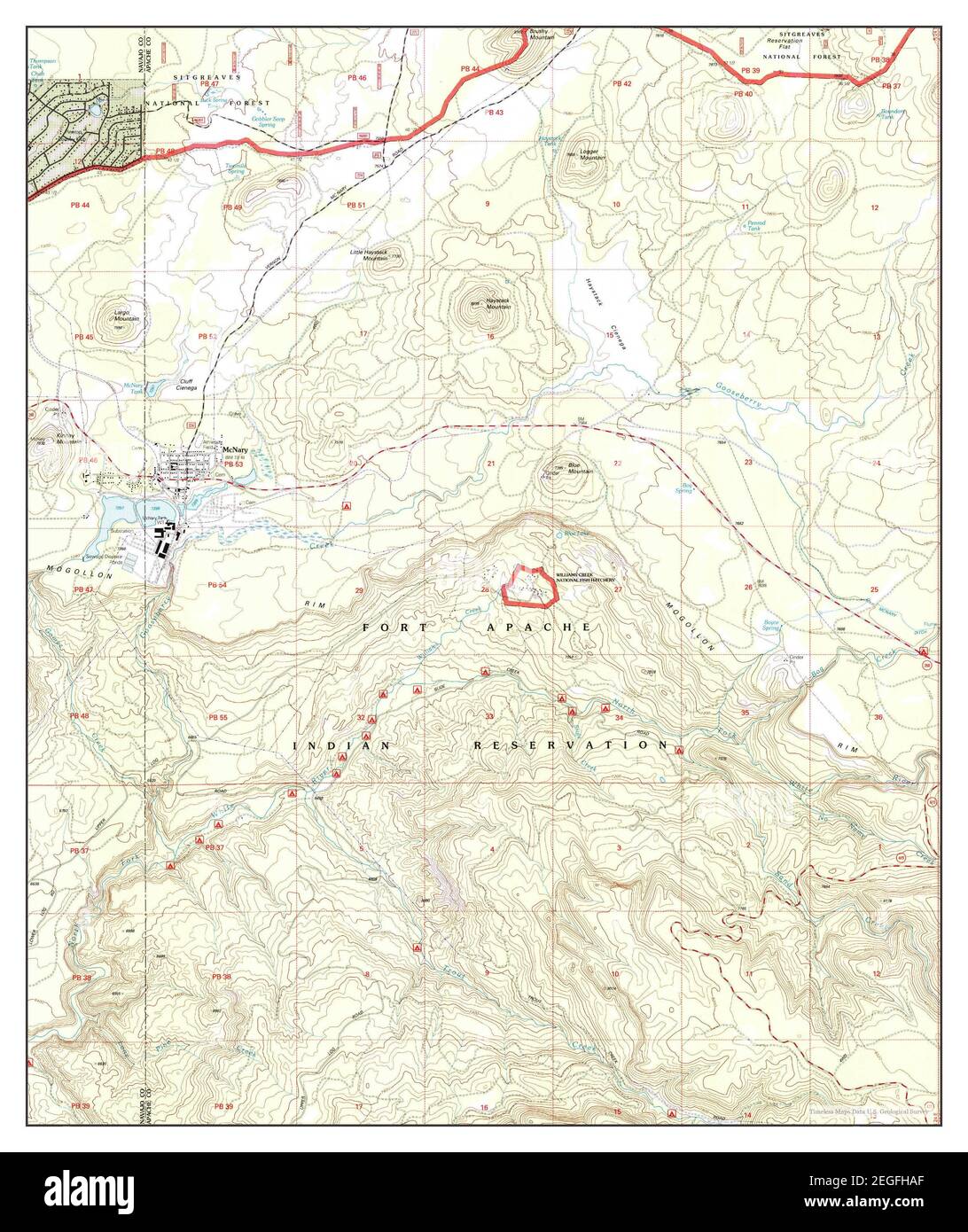 McNary, Arizona, map 1998, 124000, United States of America by