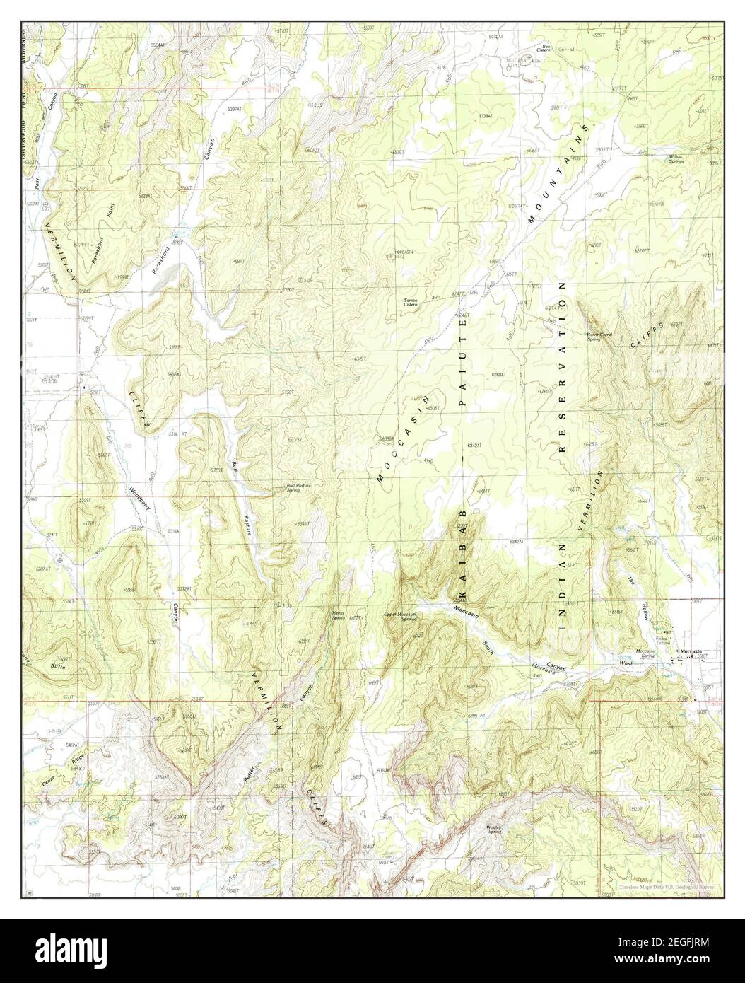 Moccasin, Arizona, map 1988, 124000, United States of America by