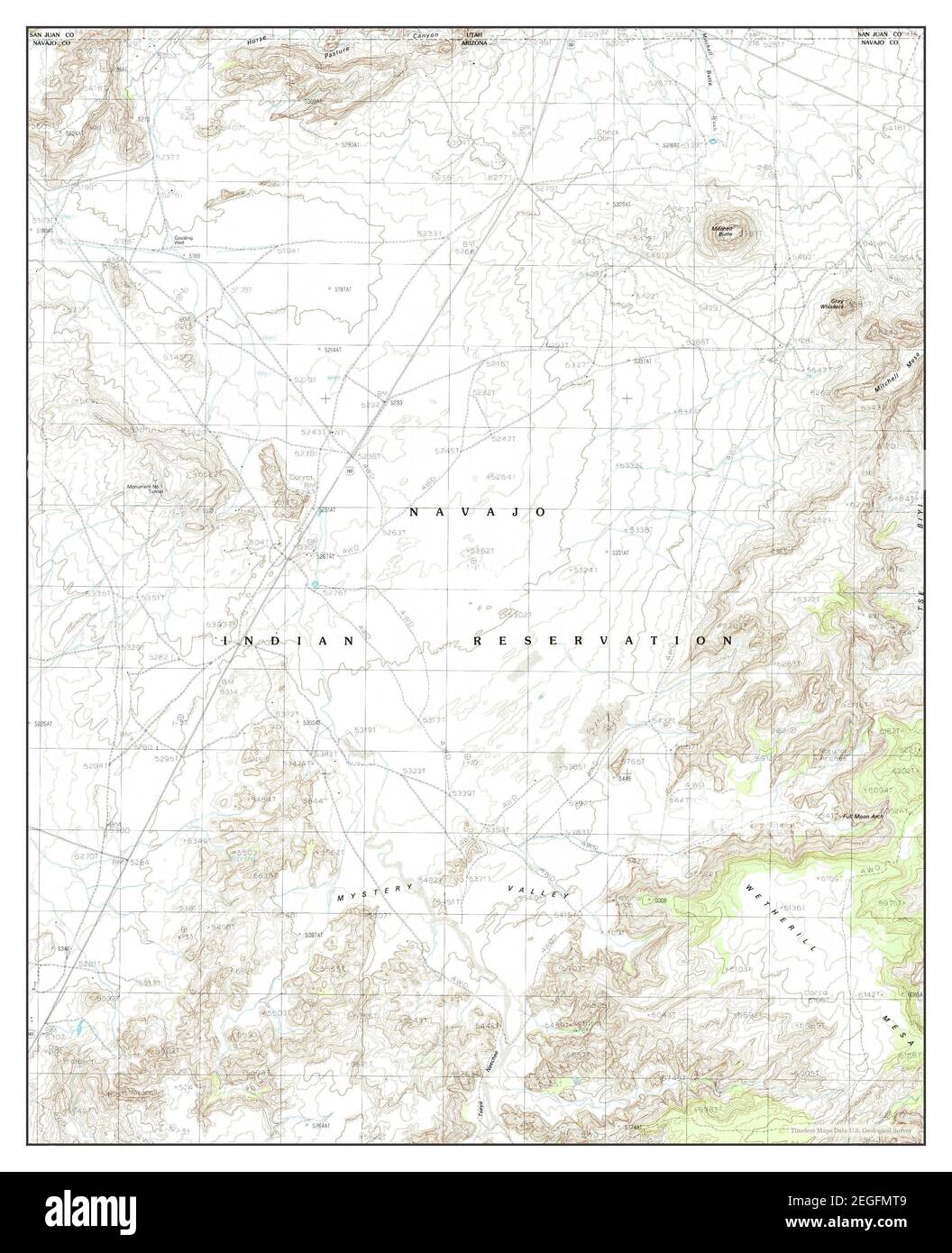 Mystery Valley, Arizona, map 1988, 1:24000, United States of America by Timeless Maps, data U.S. Geological Survey Stock Photo
