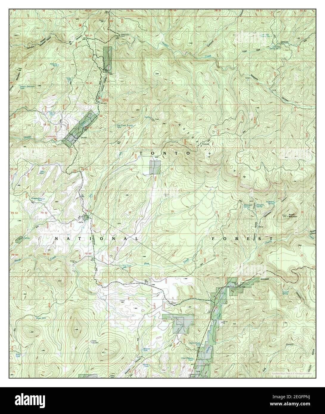 Oxbow Mountain, Arizona, map 2004, 124000, United States of America by
