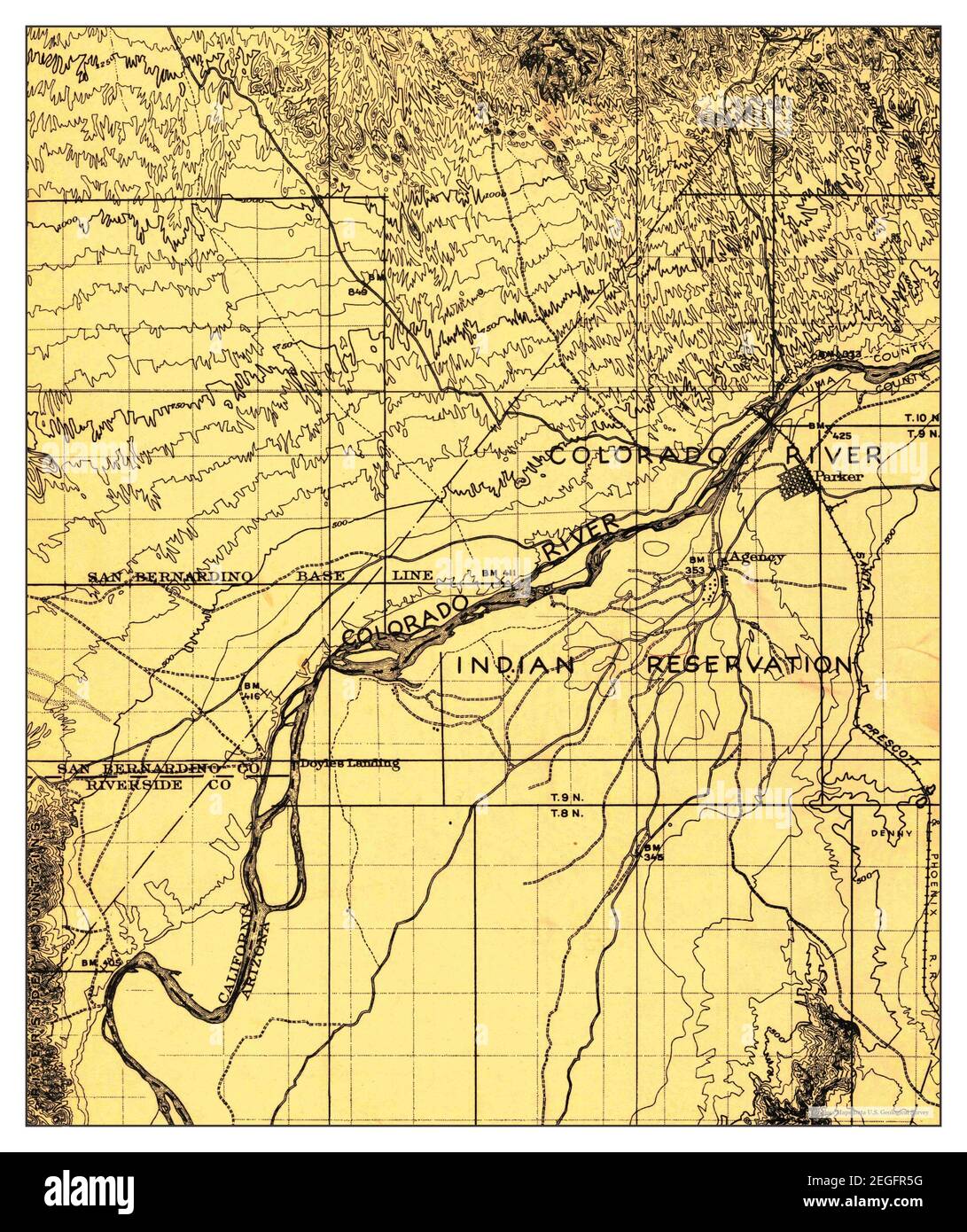 Parker, Arizona, map 1943, 162500, United States of America by Timeless Maps, data U.S