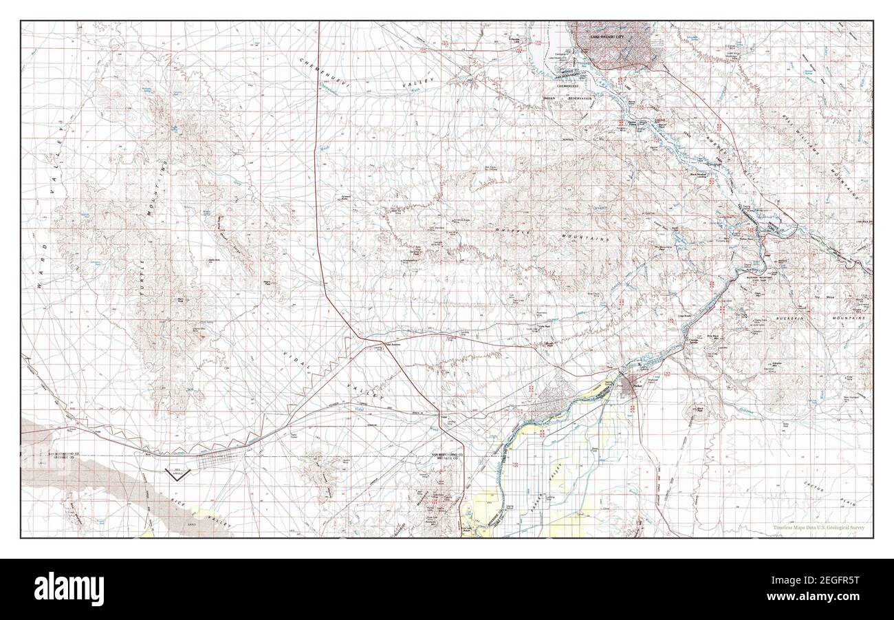 Parker, Arizona, map 1985, 1100000, United States of America by Timeless Maps, data U.S