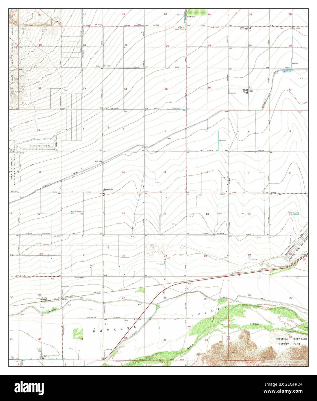 Perryville, Arizona, map 1957, 124000, United States of America by