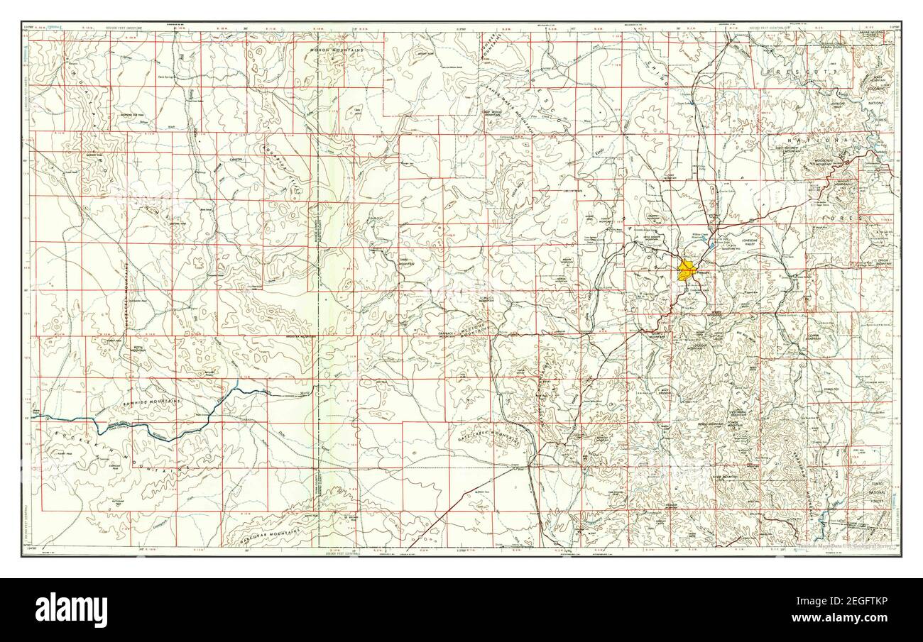 Prescott, Arizona, map 1959, 1250000, United States of America by