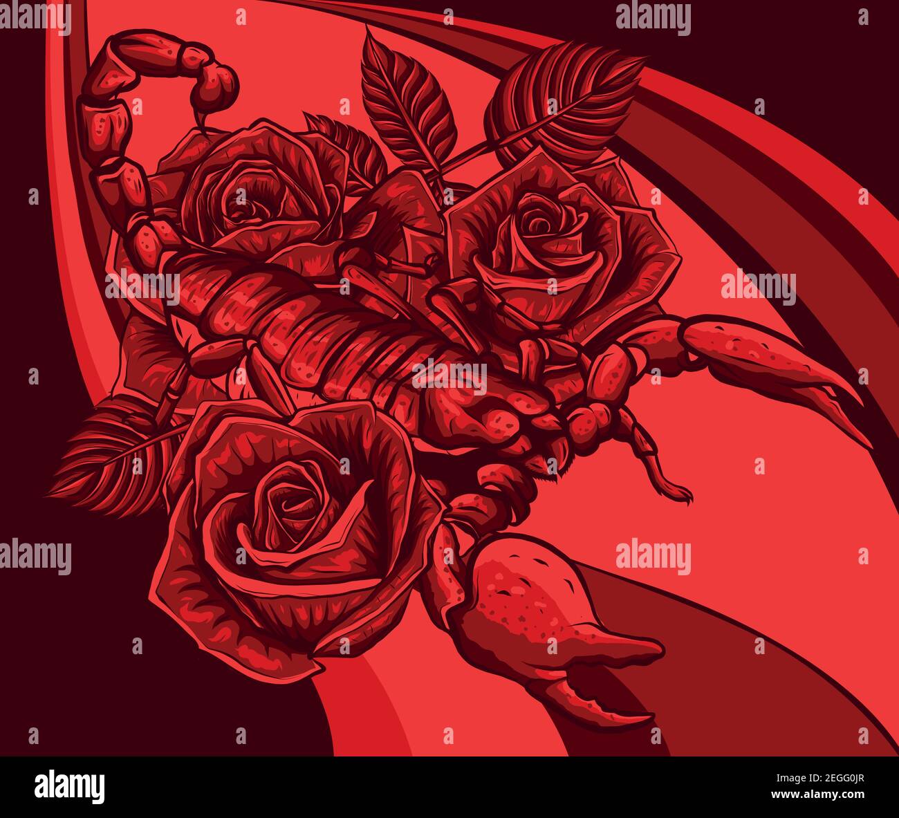 Detailed realistic scorpio in a decorative frame of roses Stock Vector Image & Art Alamy
