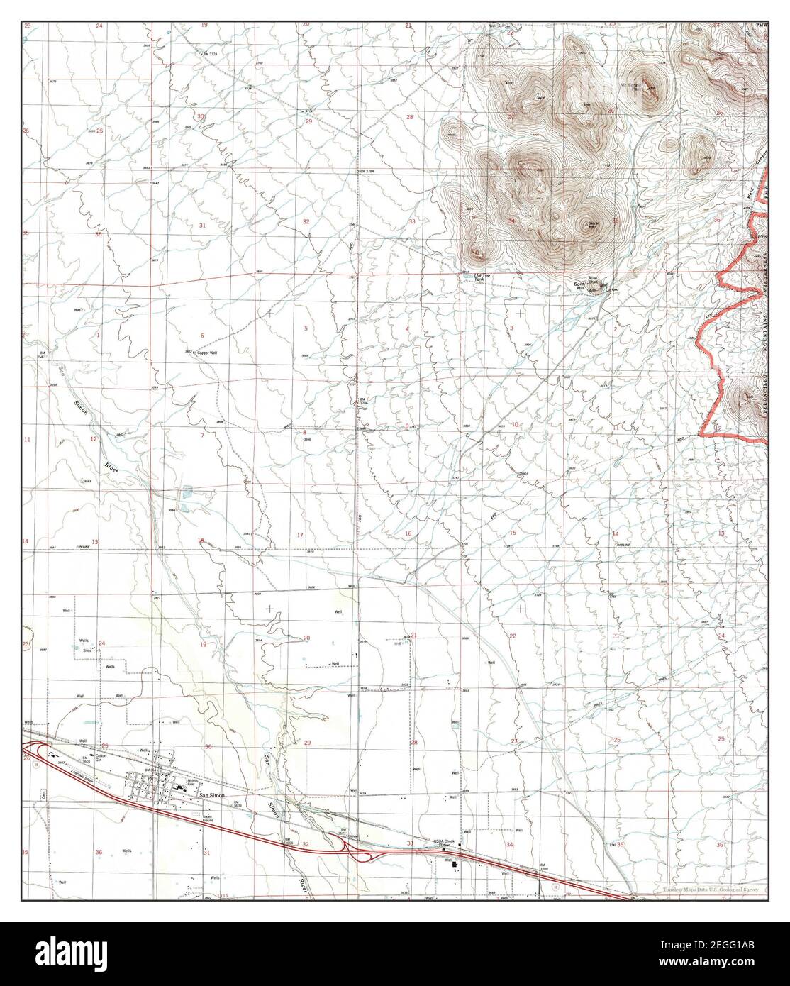 San Simon, Arizona, map 1998, 124000, United States of America by