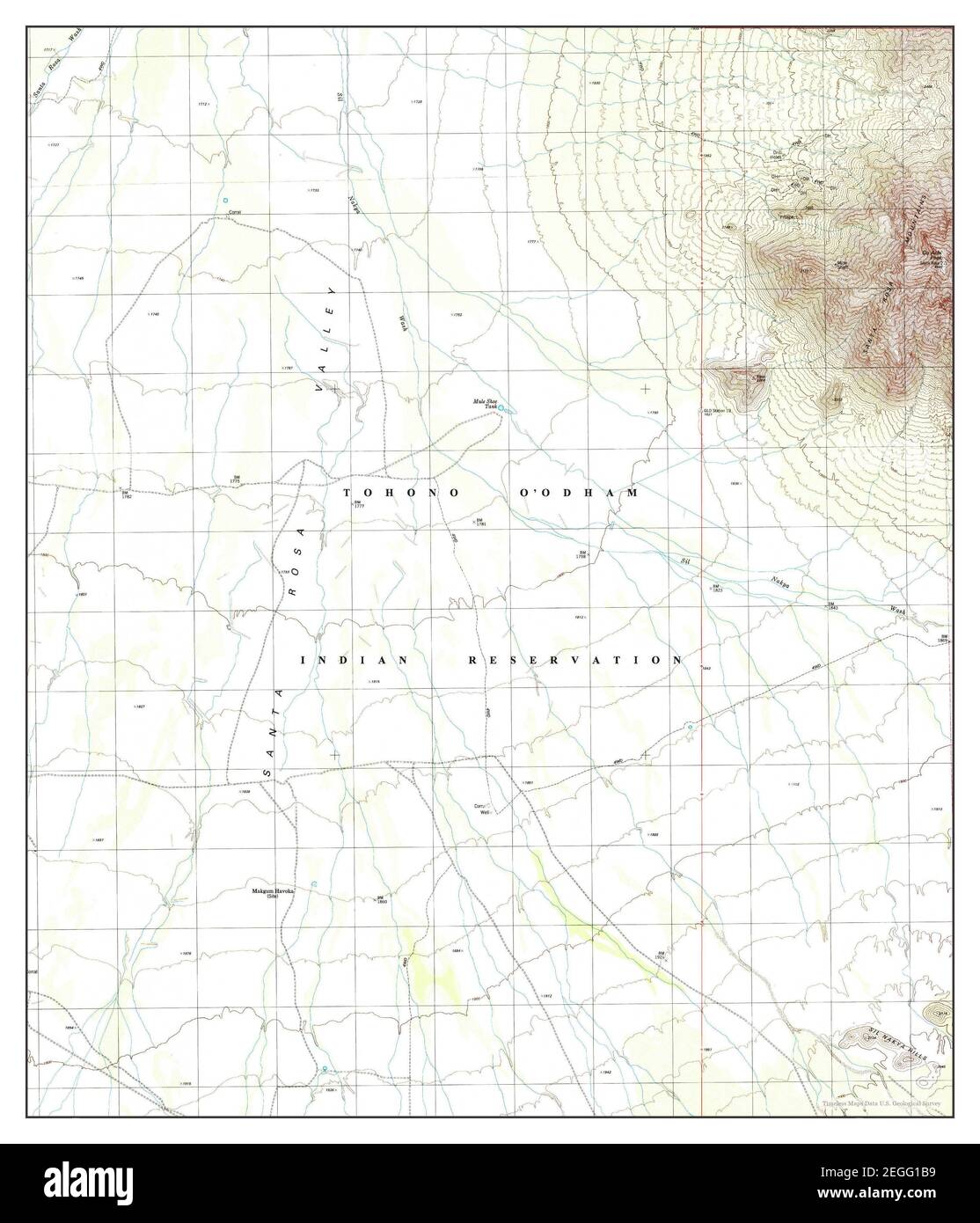 Santa Rosa Mountains SW, Arizona, map 1996, 1:24000, United States of America by Timeless Maps, data U.S. Geological Survey Stock Photo