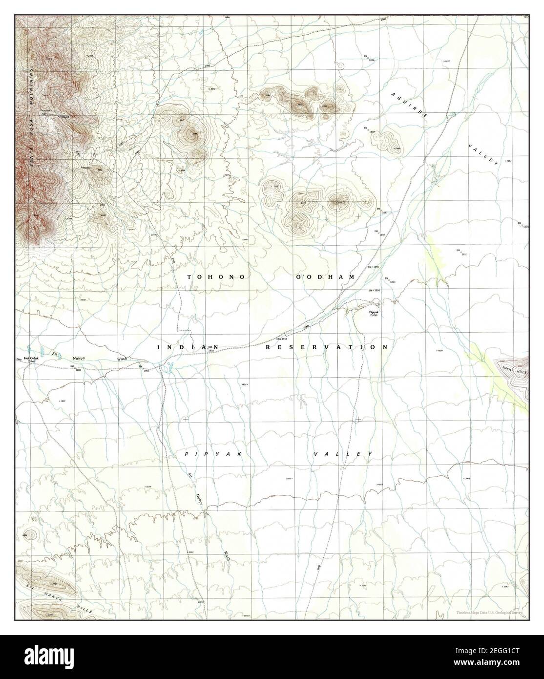 Santa Rosa Mountains SE, Arizona, map 1996, 1:24000, United States of America by Timeless Maps, data U.S. Geological Survey Stock Photo