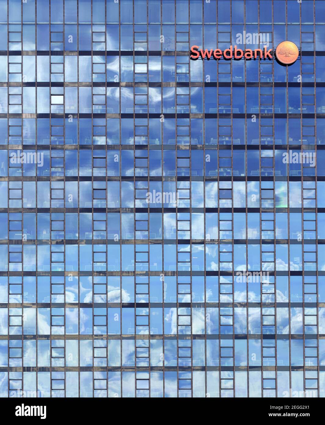 Swedbank head office building in Vilnius, capital of Lithuania. Stock Photo