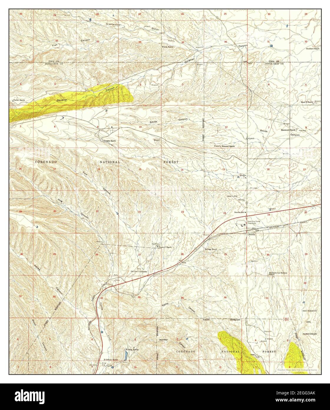 Sonoita, Arizona, map 1948, 124000, United States of America by