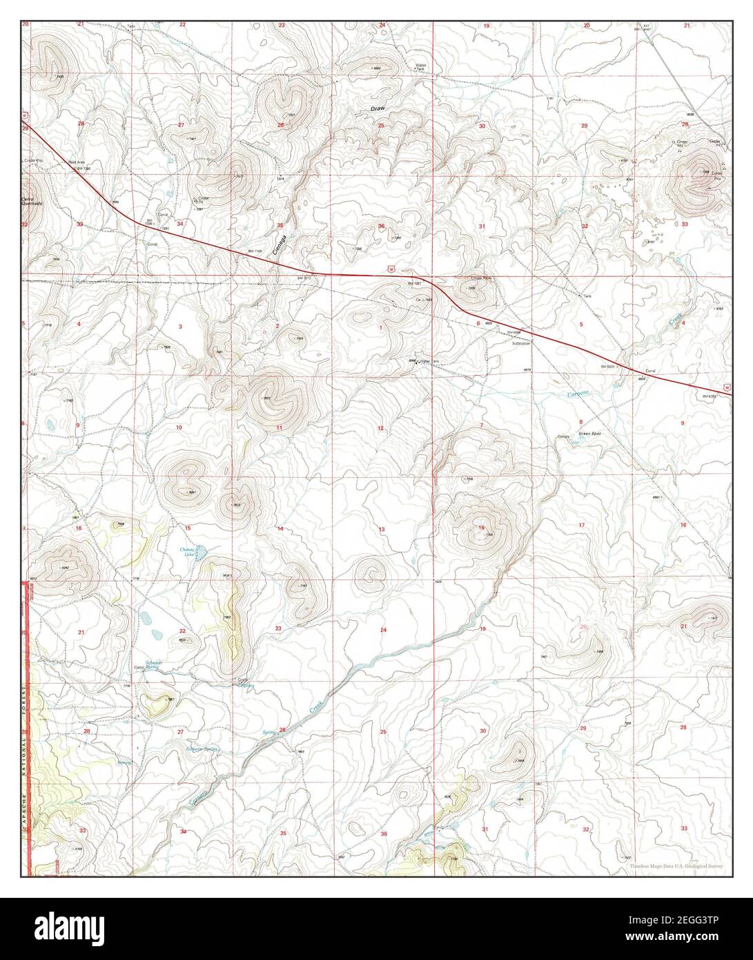 Springerville NW, Arizona, map 1997, 124000, United States of America