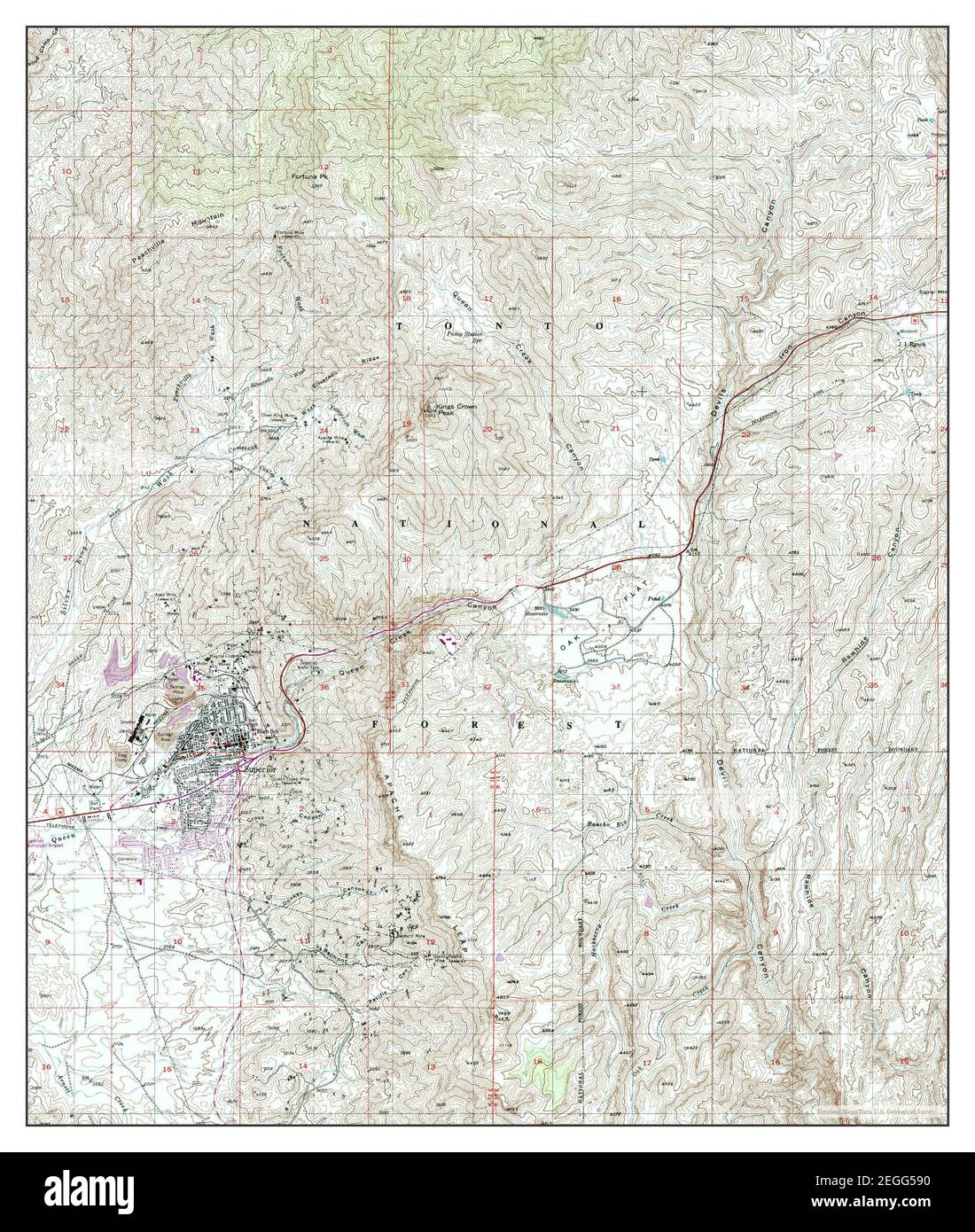 Superior, Arizona, map 1948, 124000, United States of America by