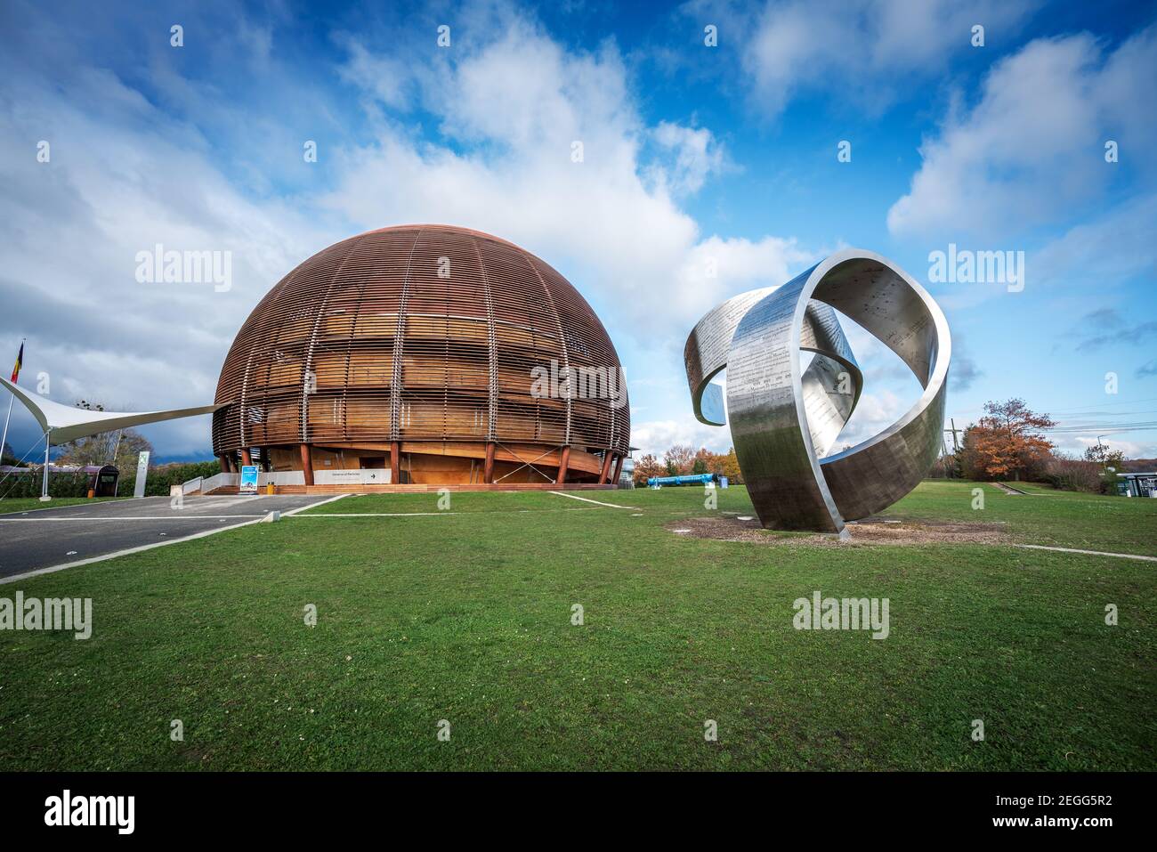 CERN - European Organization for Nuclear Research - Globe of Science and Innovation - Geneva, Switzerland Stock Photo