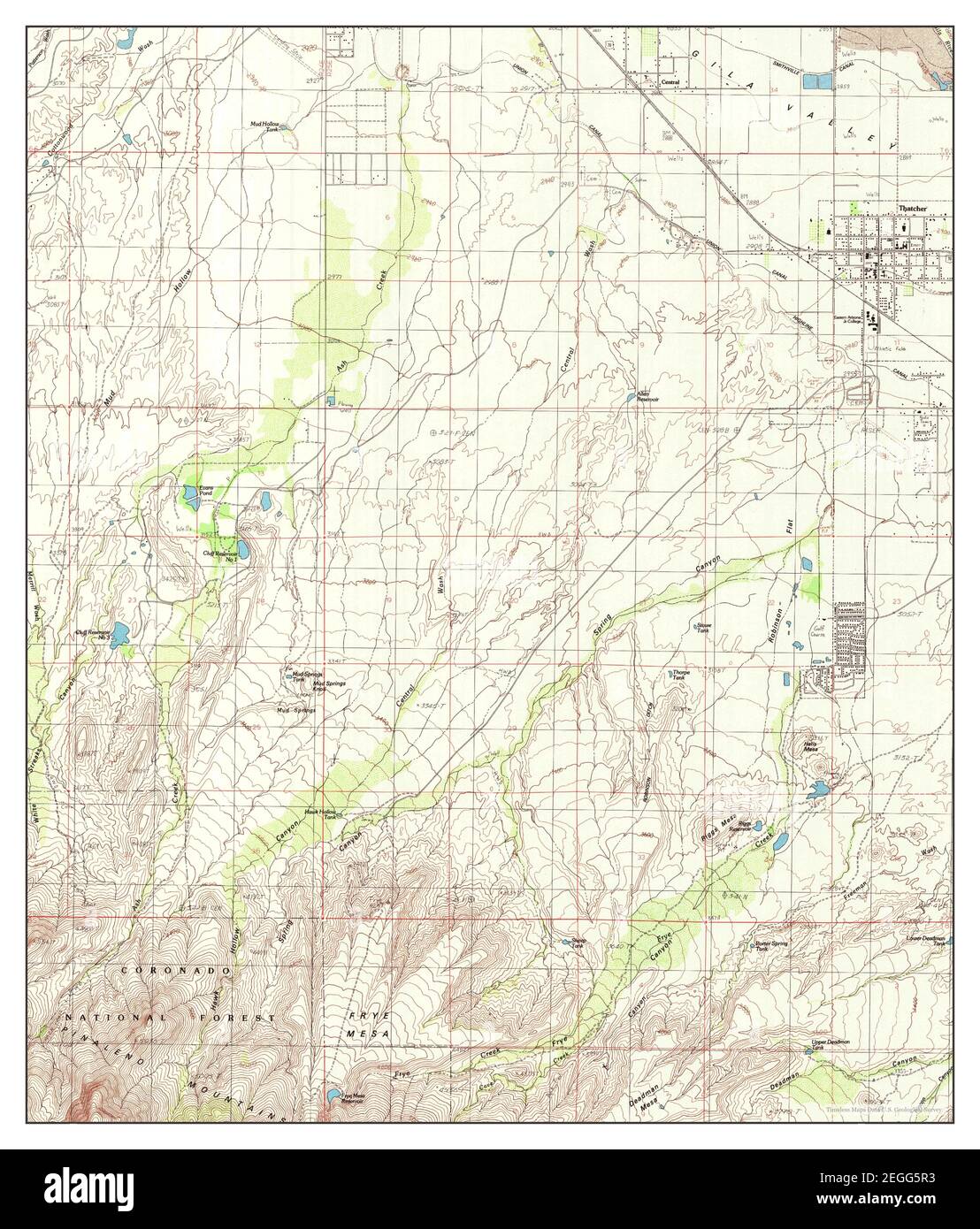 Thatcher, Arizona, map 1985, 1:24000, United States of America by 