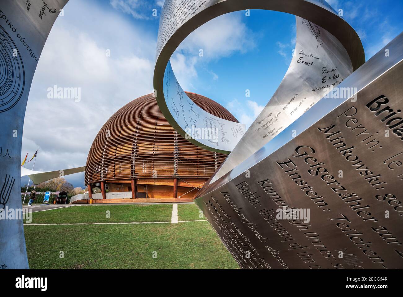 CERN - European Organization for Nuclear Research - Globe of Science and Innovation - Geneva, Switzerland Stock Photo