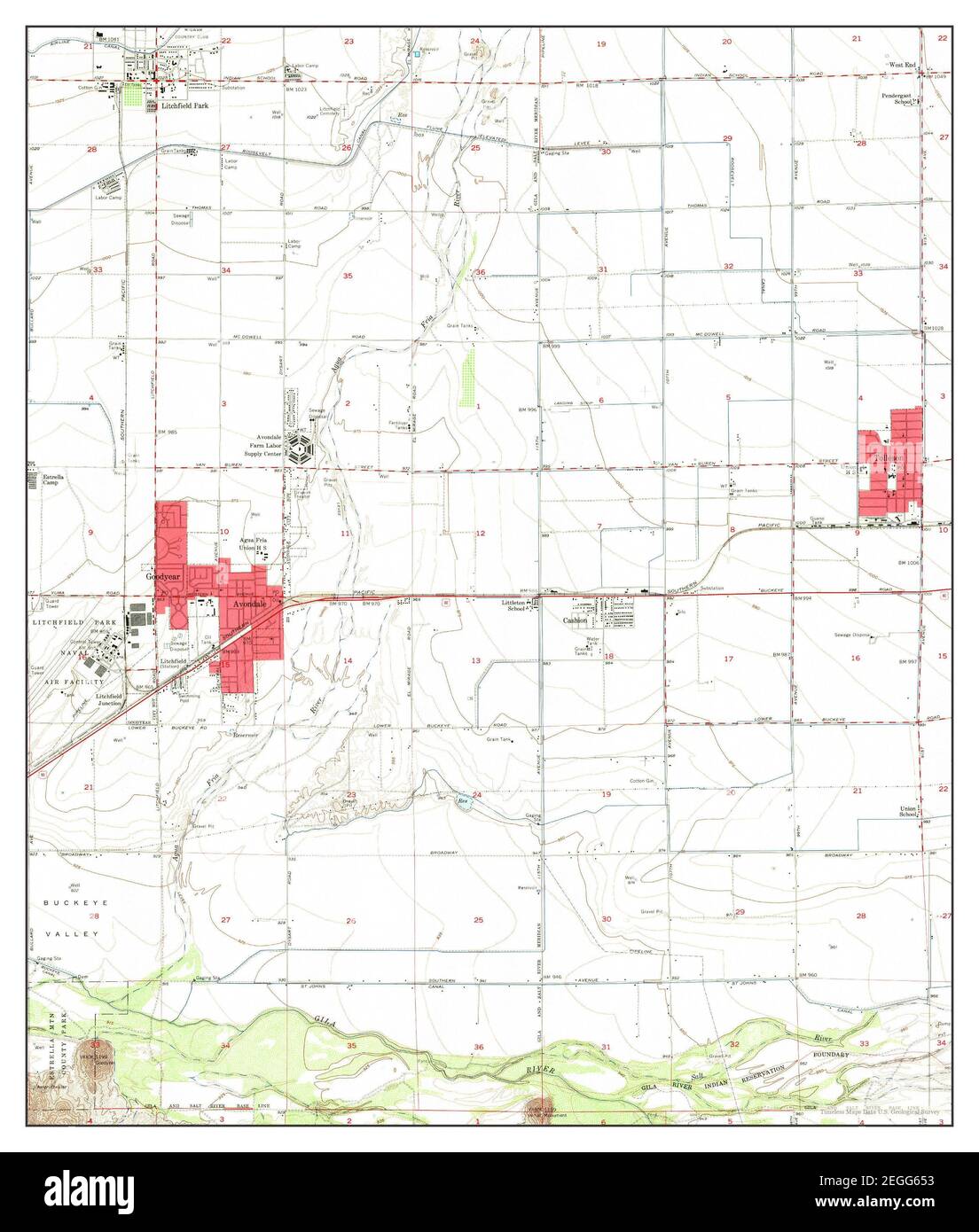 Tolleson, Arizona, map 1957, 124000, United States of America by