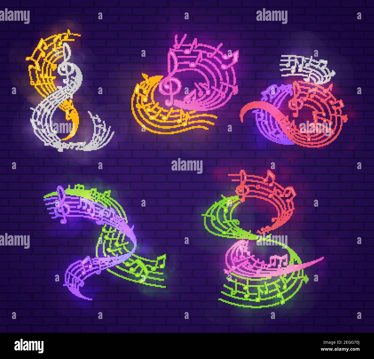 Musical note neon sign for live music night club and karaoke bar ...