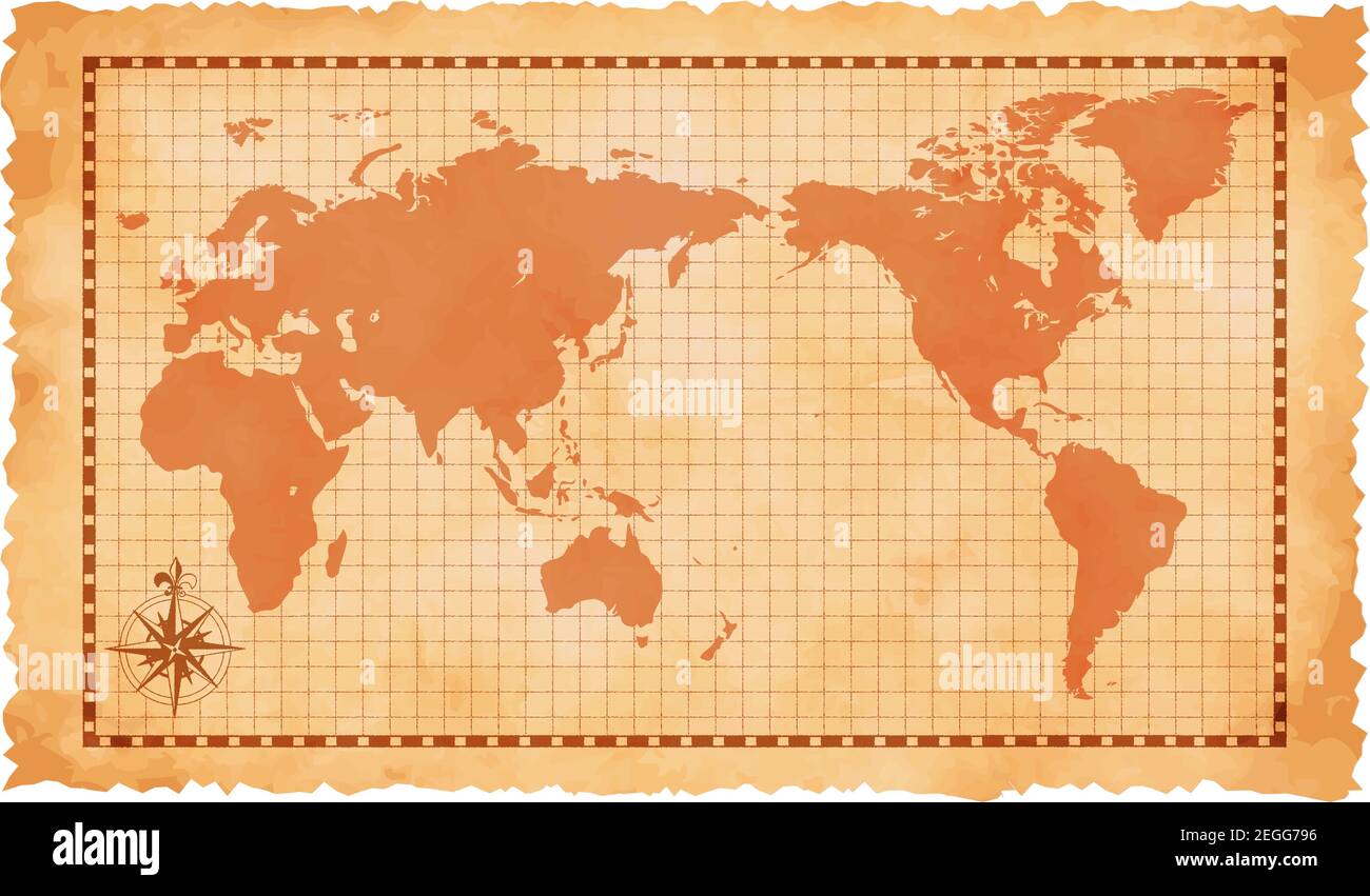 Old vintage world map vector illustration Stock Vector