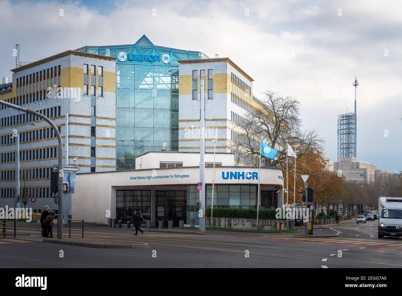 United Nations High Commissioner for Refugees (UNHCR) - UN Agency - Geneva, Switzerland Stock Photo