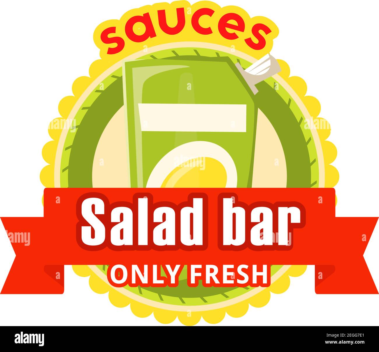 Salad bar of fast food restaurant icon design for fastfood or snacks