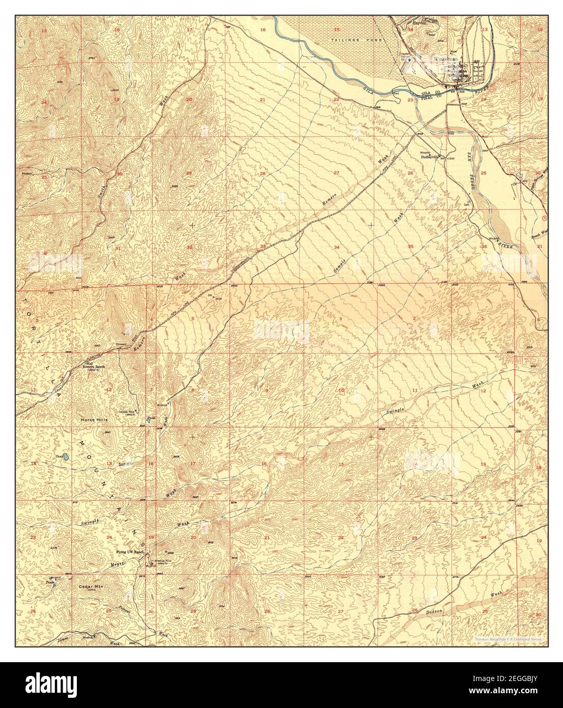 Winkelman, Arizona, map 1950, 124000, United States of America by
