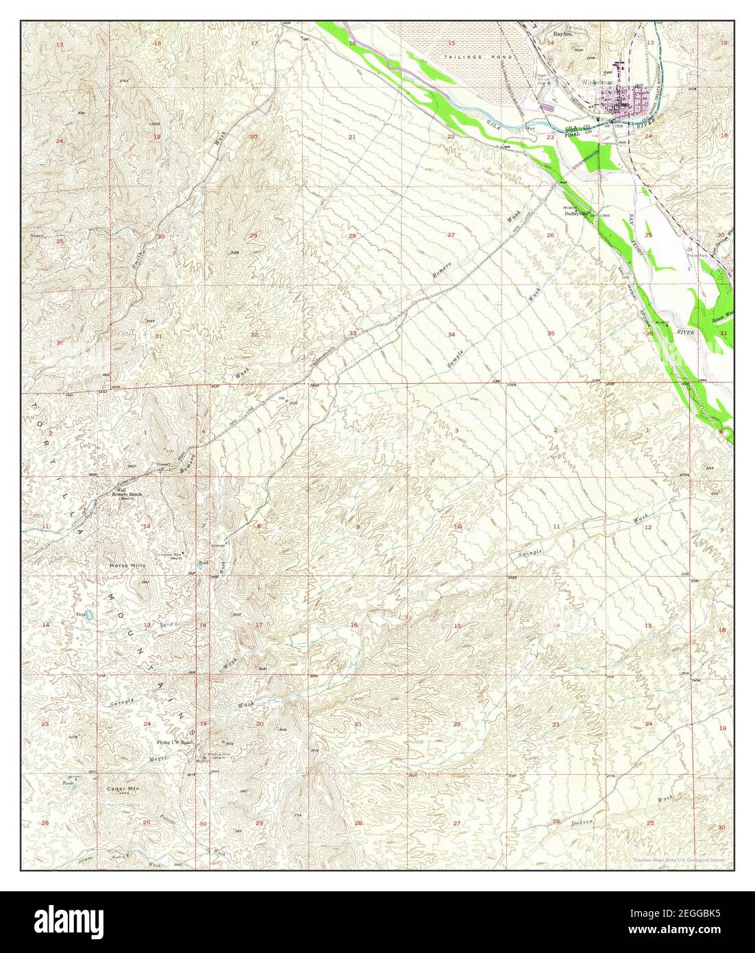 Winkelman, Arizona, map 1949, 124000, United States of America by