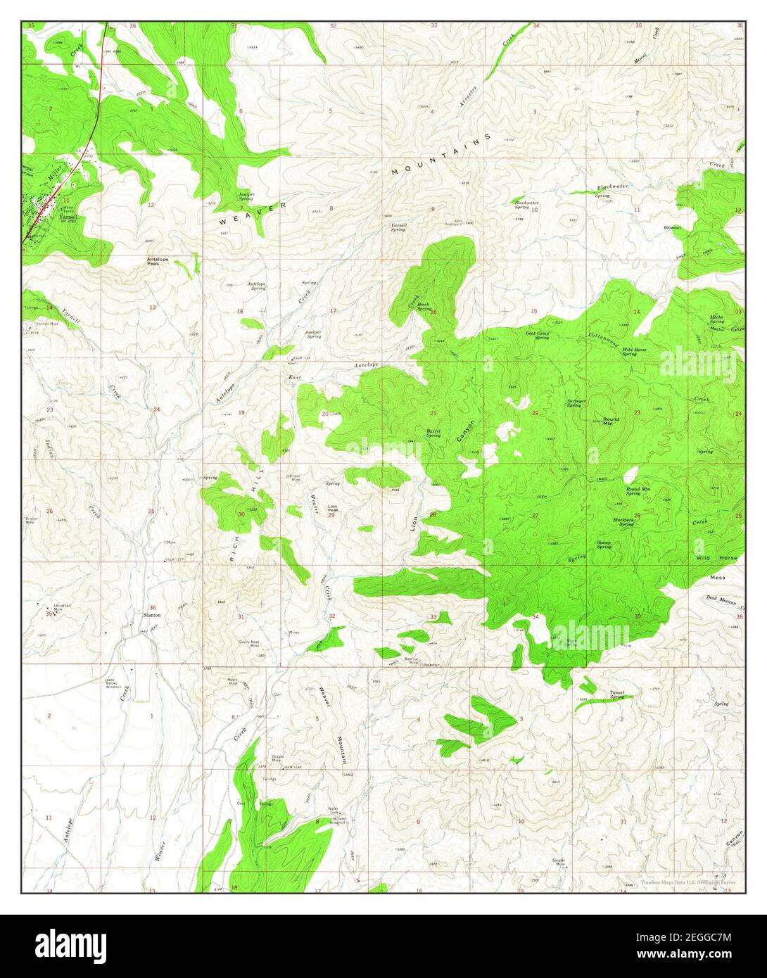 Yarnell, Arizona, map 1969, 124000, United States of America by