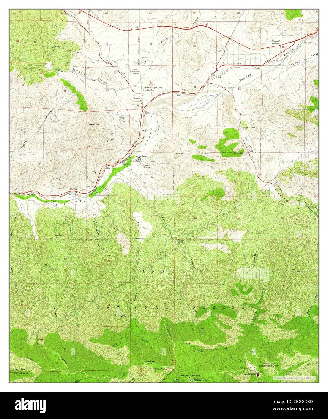 Acton, California, map 1959, 124000, United States of America by Timeless Maps, data U.S