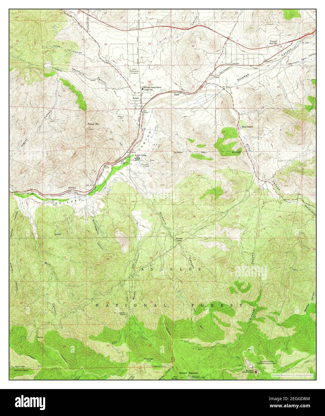 Acton, California, map 1959, 124000, United States of America by Timeless Maps, data U.S