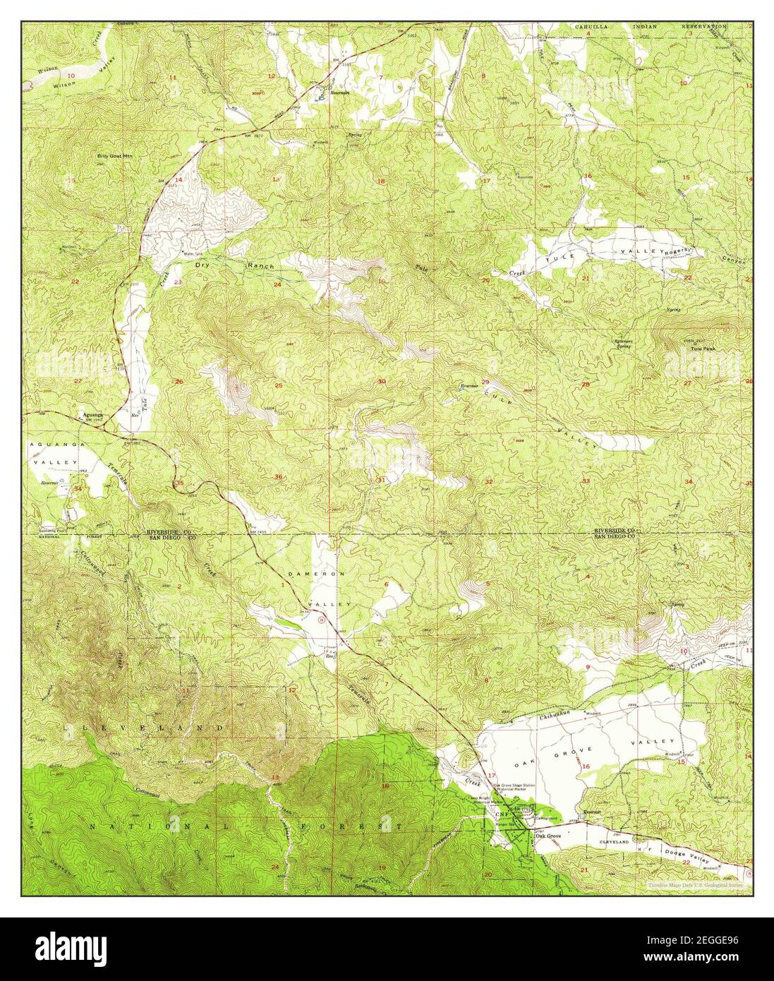 Aguanga, California, map 1954, 1:24000, United States of America by Timeless Maps, data U.S. Geological Survey Stock Photo