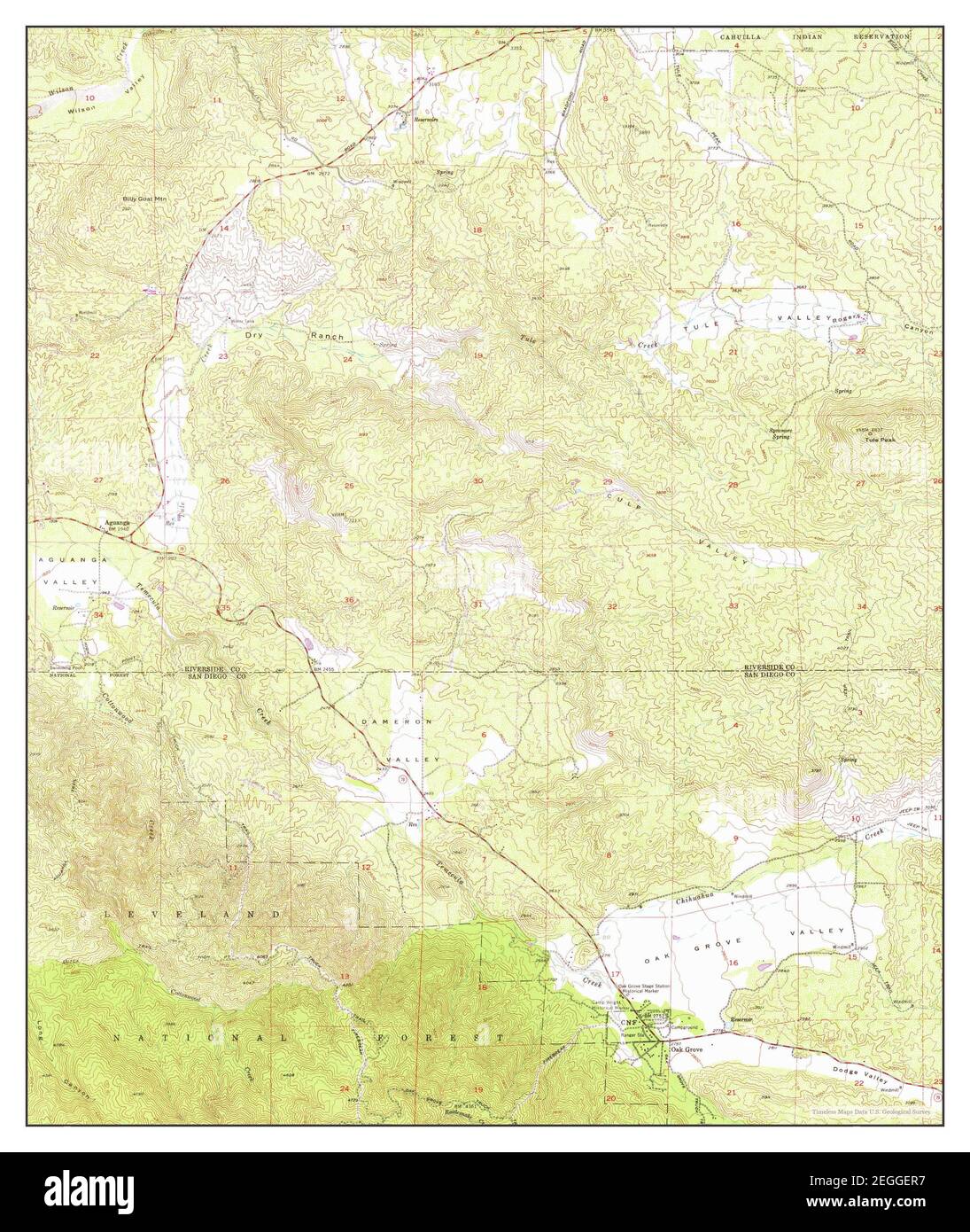 Aguanga, California, map 1954, 1:24000, United States of America by Timeless Maps, data U.S. Geological Survey Stock Photo