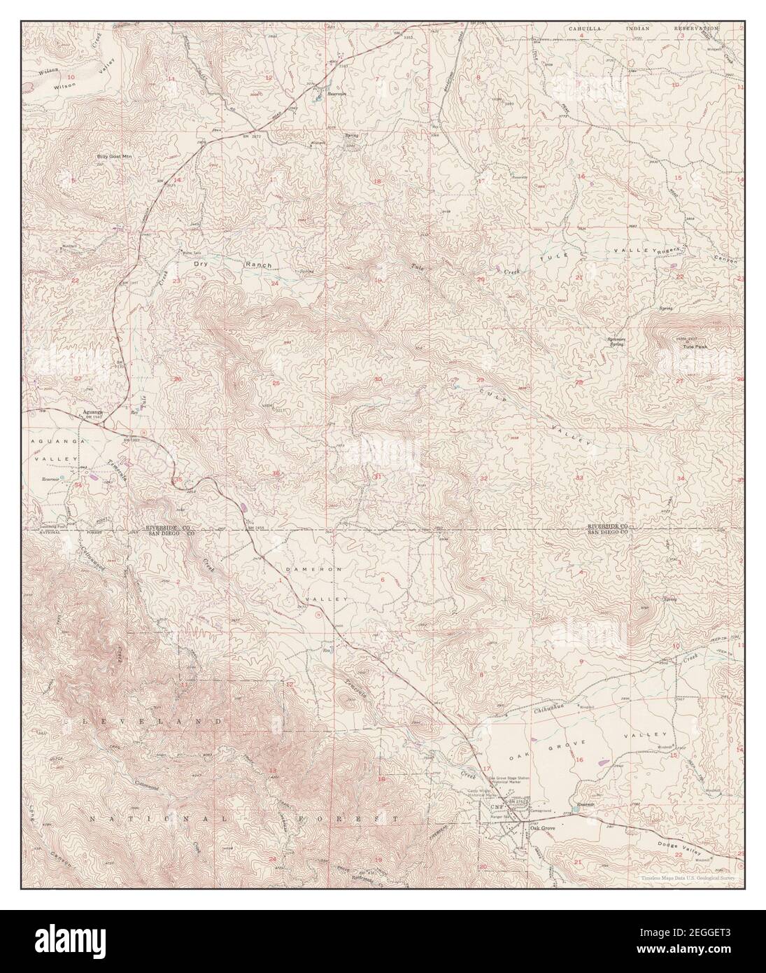 Aguanga, California, map 1954, 1:24000, United States of America by Timeless Maps, data U.S. Geological Survey Stock Photo