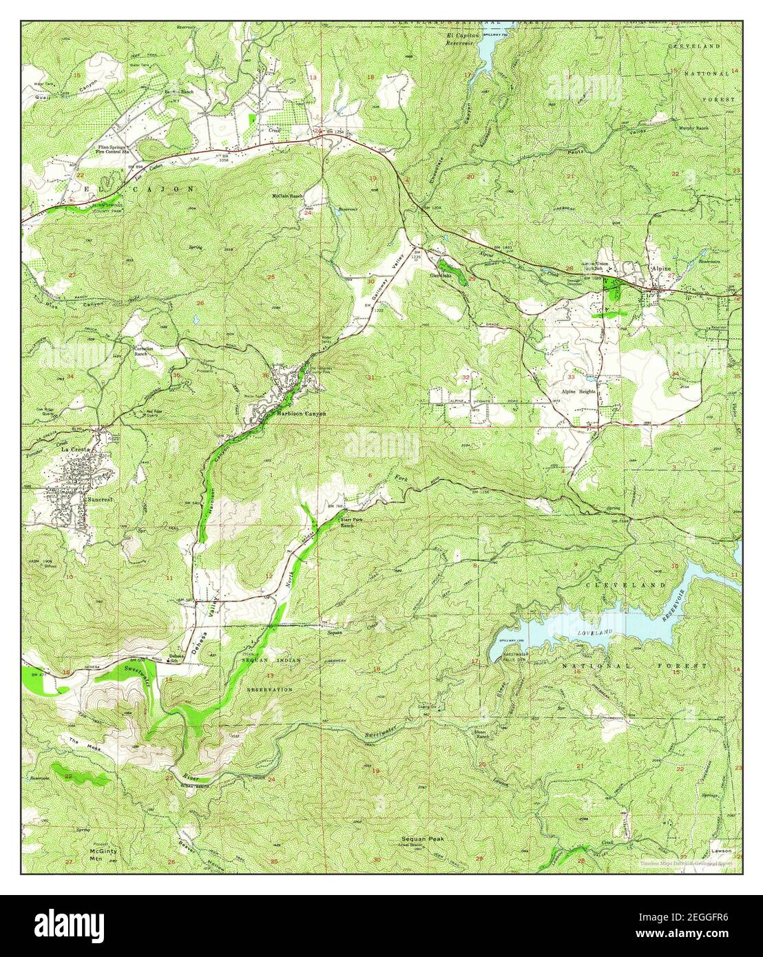 Alpine, California, map 1955, 124000, United States of America by