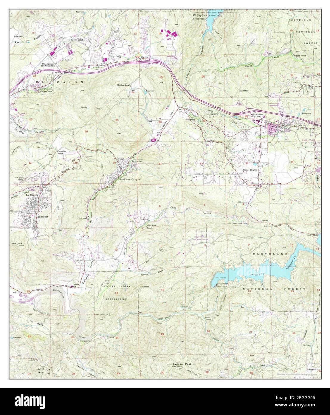 Alpine, California, map 1955, 124000, United States of America by