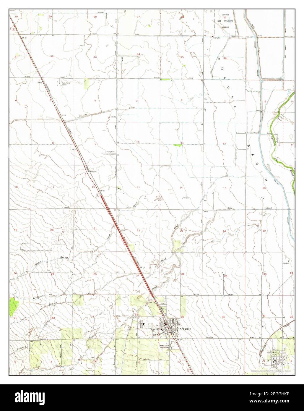 Arbuckle, California, map 1952, 124000, United States of America by