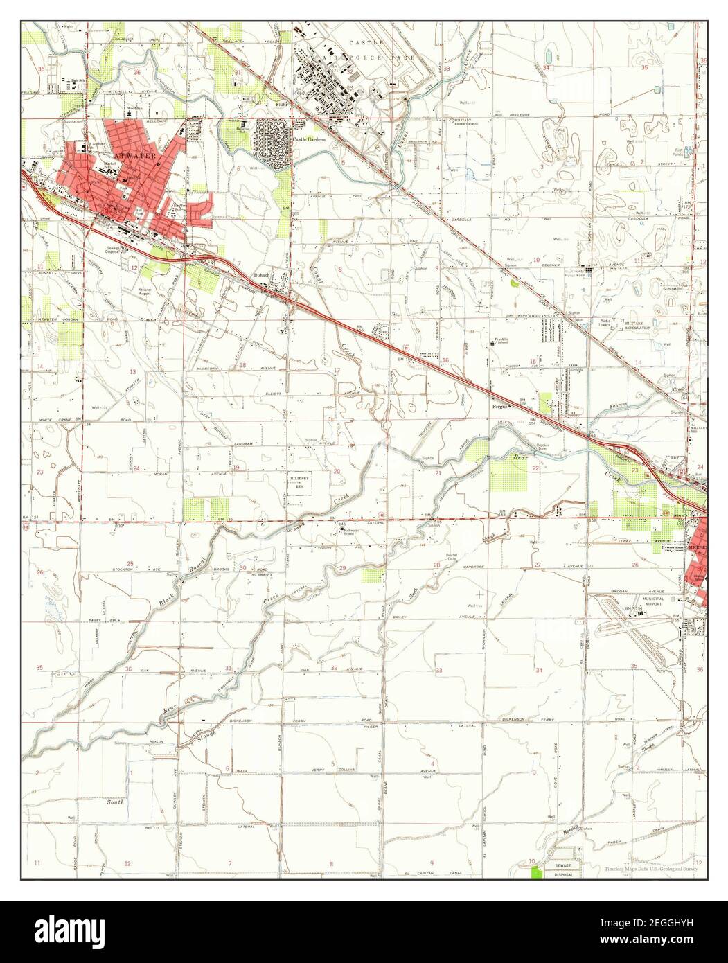 Atwater, California, map 1960, 124000, United States of America by
