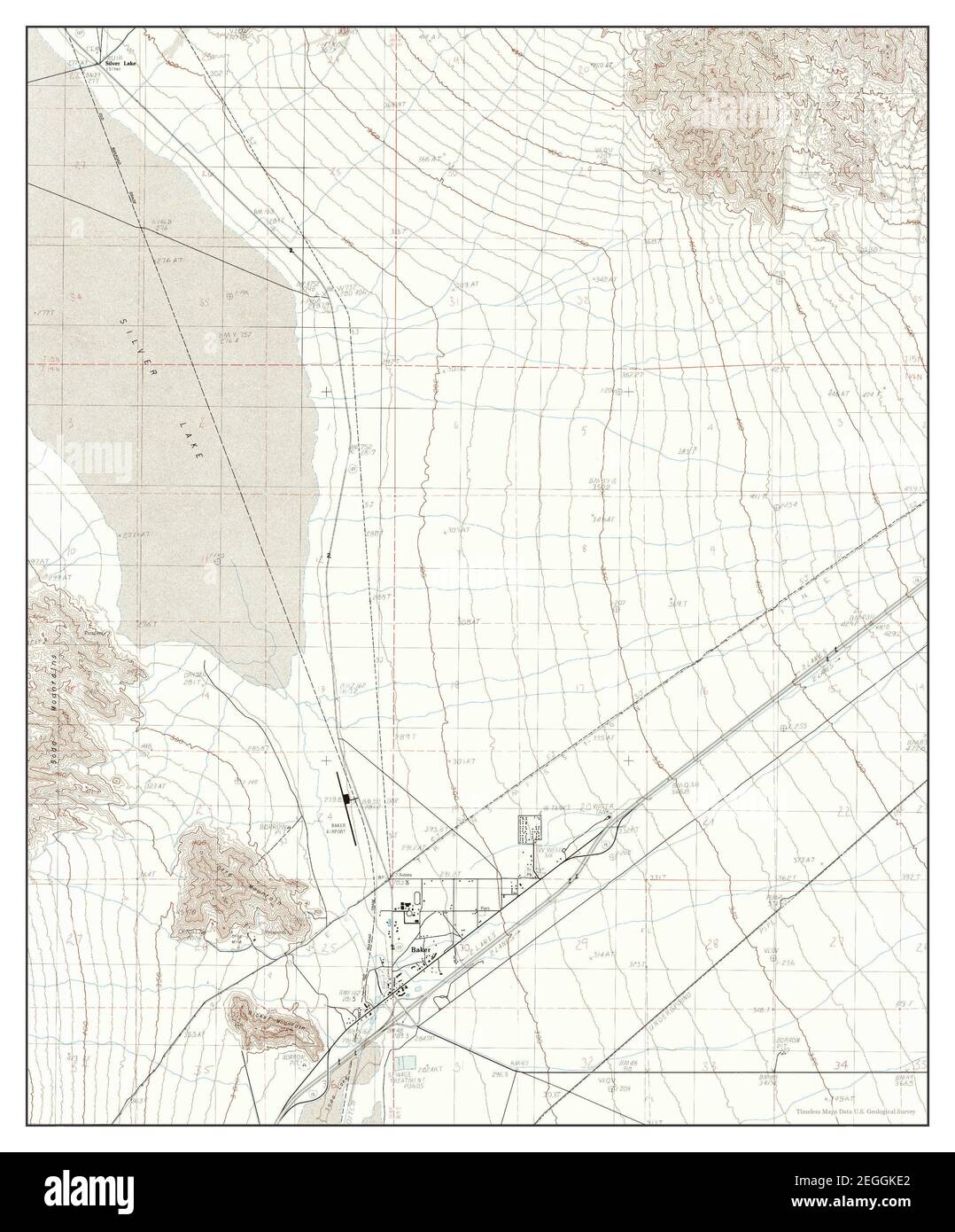 Baker, California, map 1983, 1:24000, United States of America by Timeless Maps, data U.S. Geological Survey Stock Photo