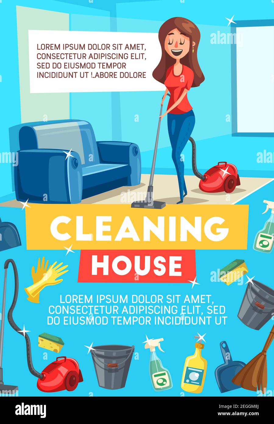 Cleaning house banner for housework themes design. Housewife or 