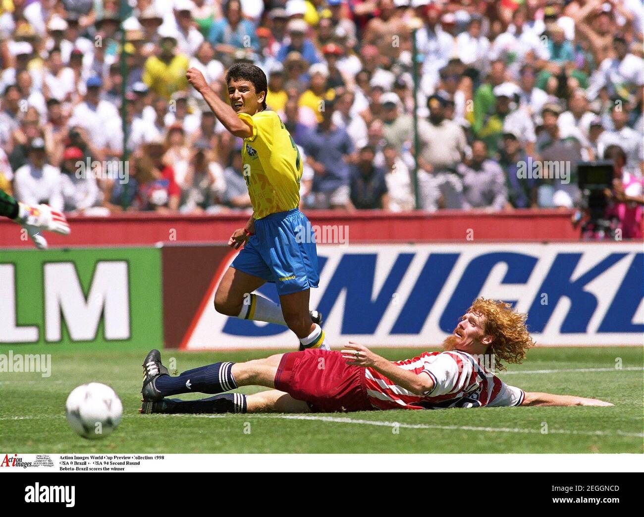 Football 1994 Fifa World Cup Second Round United States Of America V Brazil Stanford Stadium San Francisco 4 7 94 Bebeto Of Brazil Scores The Winner Mandatory Credit Action Images Stock Photo Alamy