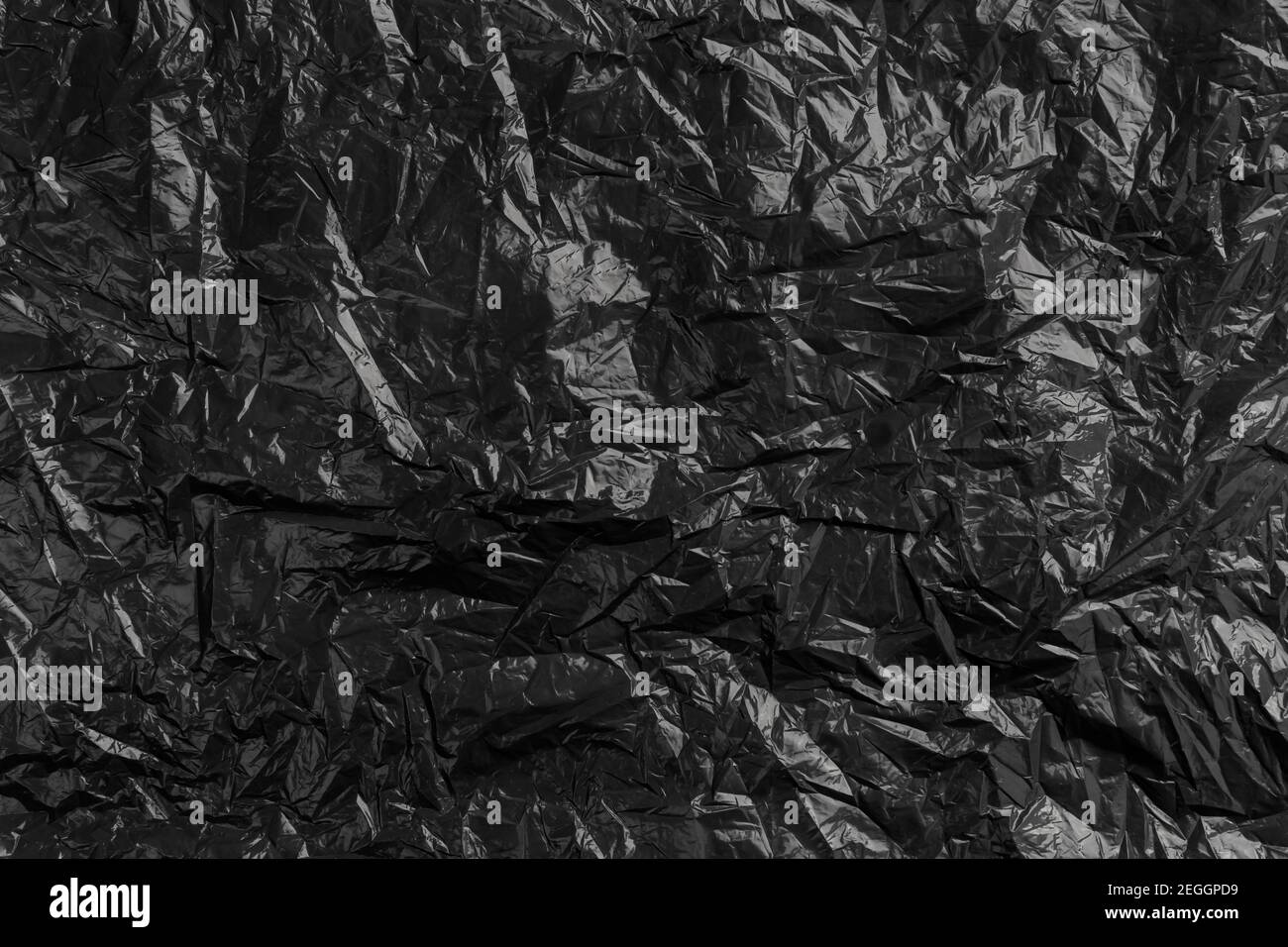 Plastic black crumpled disposable trash bag. Abstract recycled background  Stock Photo - Alamy