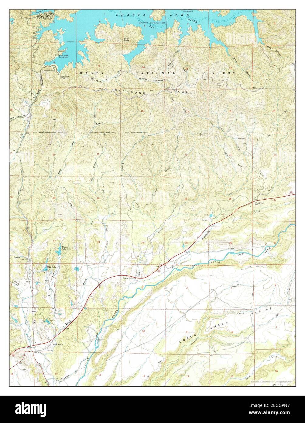 Bella Vista, California, map 1965, 124000, United States of America by