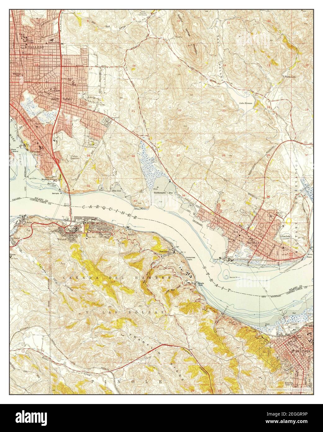 Benicia, California, map 1952, 124000, United States of America by