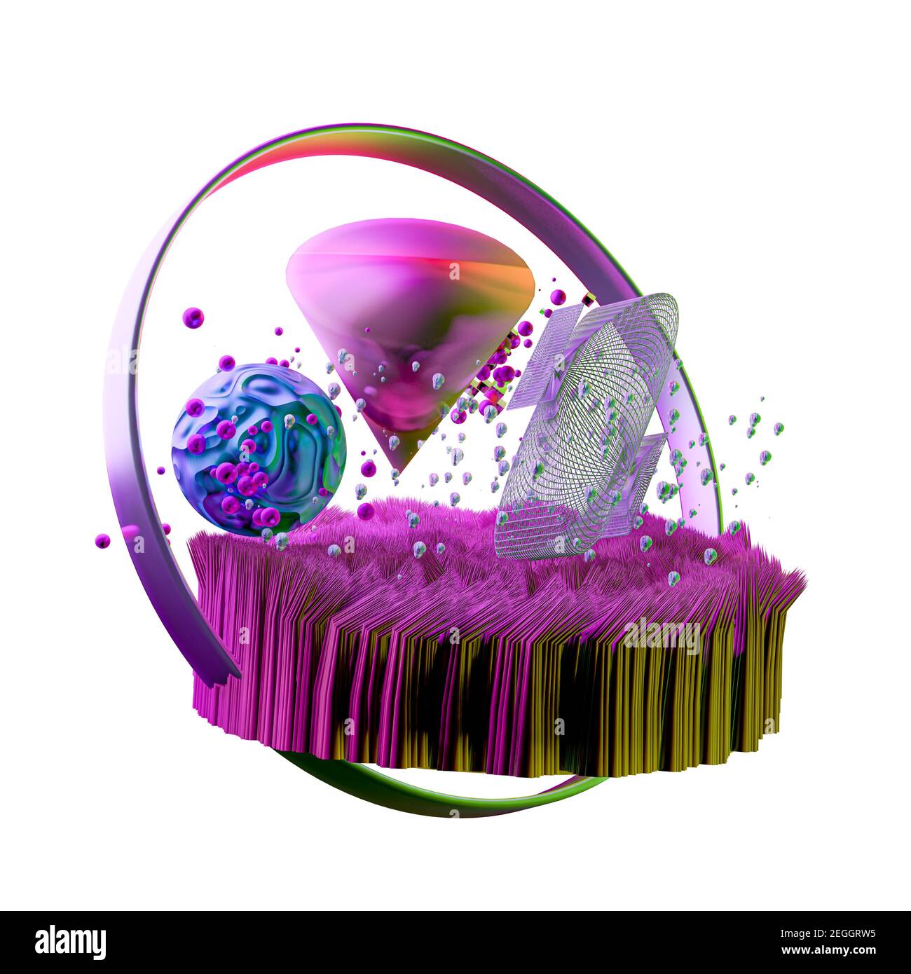 Geometric shapes of differents texture on one isometric form isolated ...