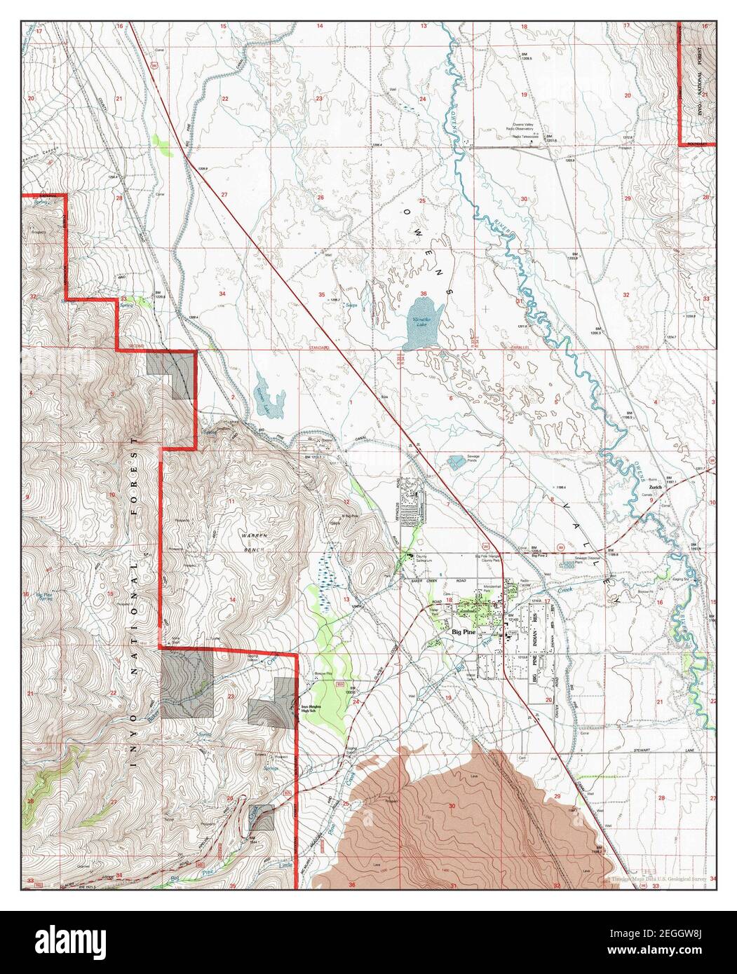 Big Pine, California, map 1994, 124000, United States of America by Timeless Maps, data U.S